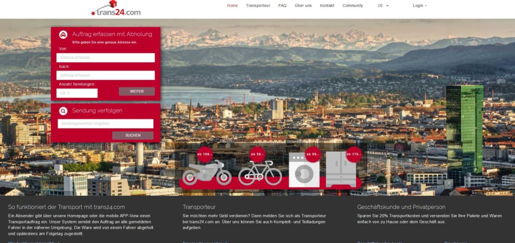 trans24.com – die digitale Transportplattform